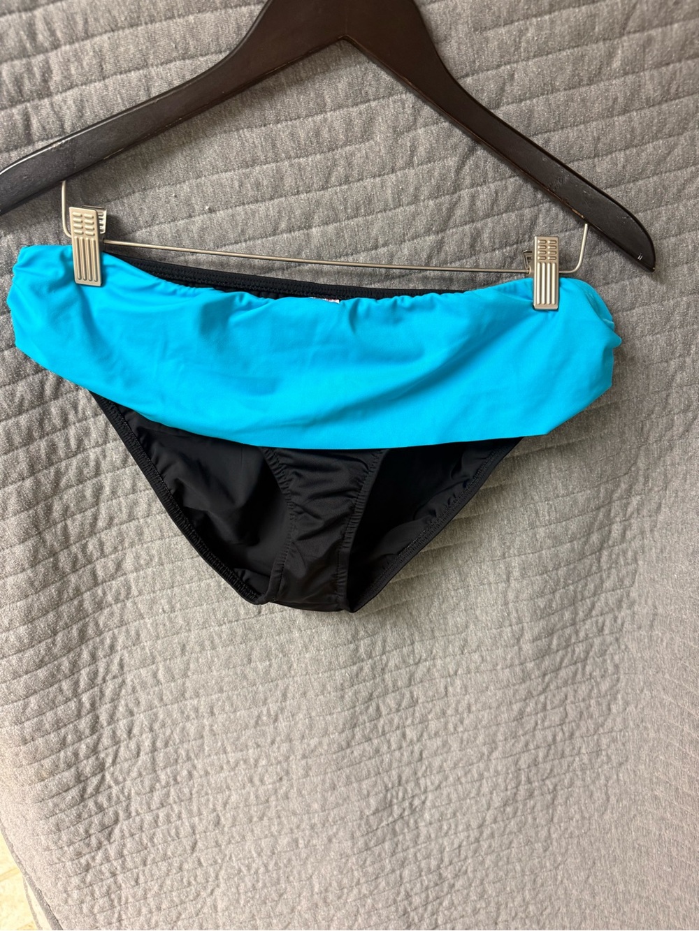 VENUS Black/Teal Fold-Over Bikini Bottom